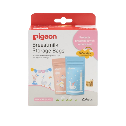 Pigeon Baby Animals Breastmilk Storage Bags - 25Pack 180ml