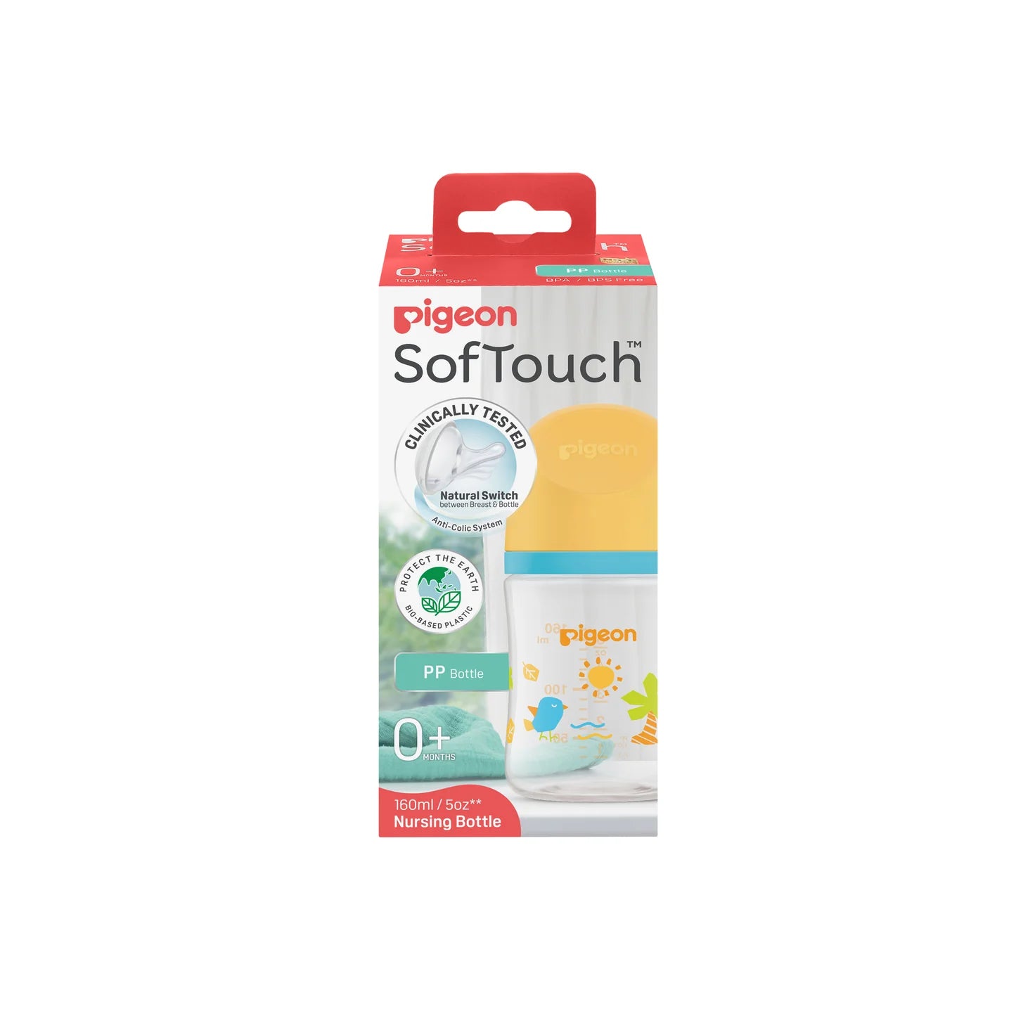 Pigeon SofTouch Baby Feeding Bottle 160ml summer - 0+ Months WN3
