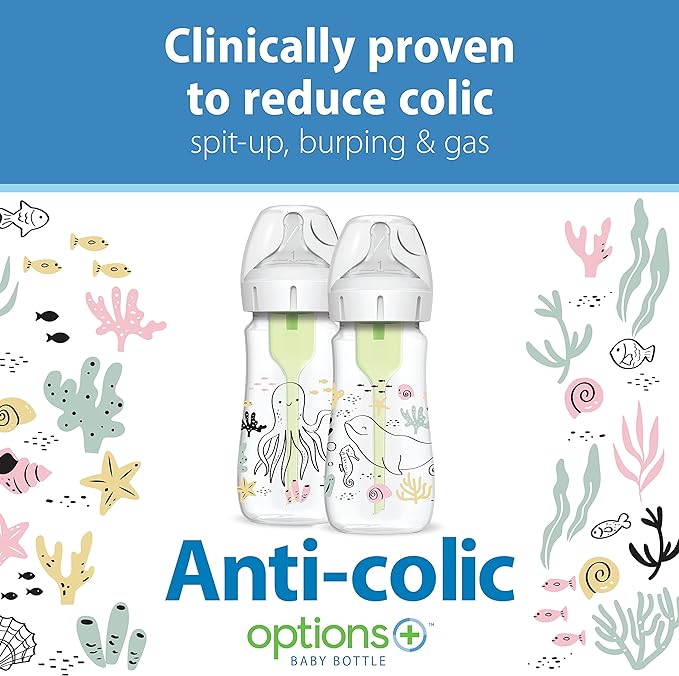 Dr. Brown's Natural FlowÂ® Anti-Colic Options+â¢ Designer Edition Jungle Decorations Wide Mouth-270ml-WB92028 - Red Rhino