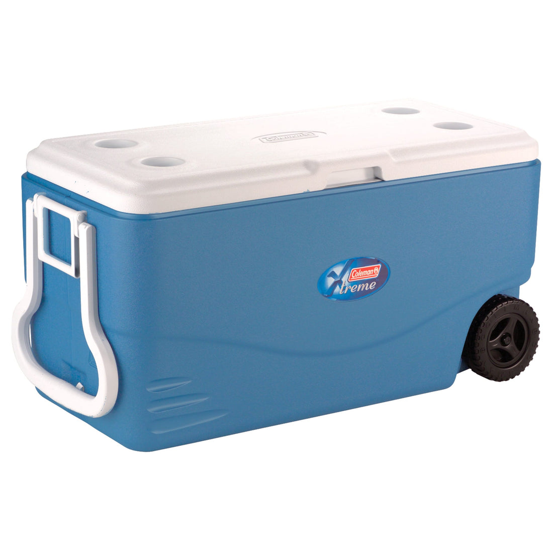 Coleman Foam Hard Cooler High Performance Insulated Cool Box, 100Qt/94.6ltr Capacity, With Handle and Wheels Blue ,Keeps Cool For Up To 5days-PLW0059 - Red Rhino