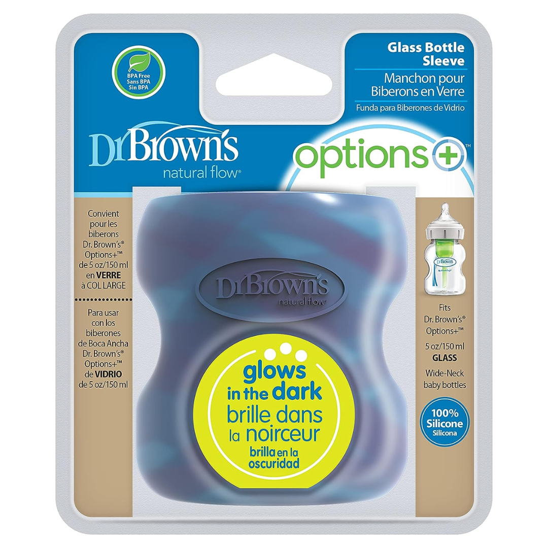 Dr. Brown's Wide-Neck 100% Silicone Baby Bottle Sleeve, Glow-in-The-Dark-AC208 - Red Rhino