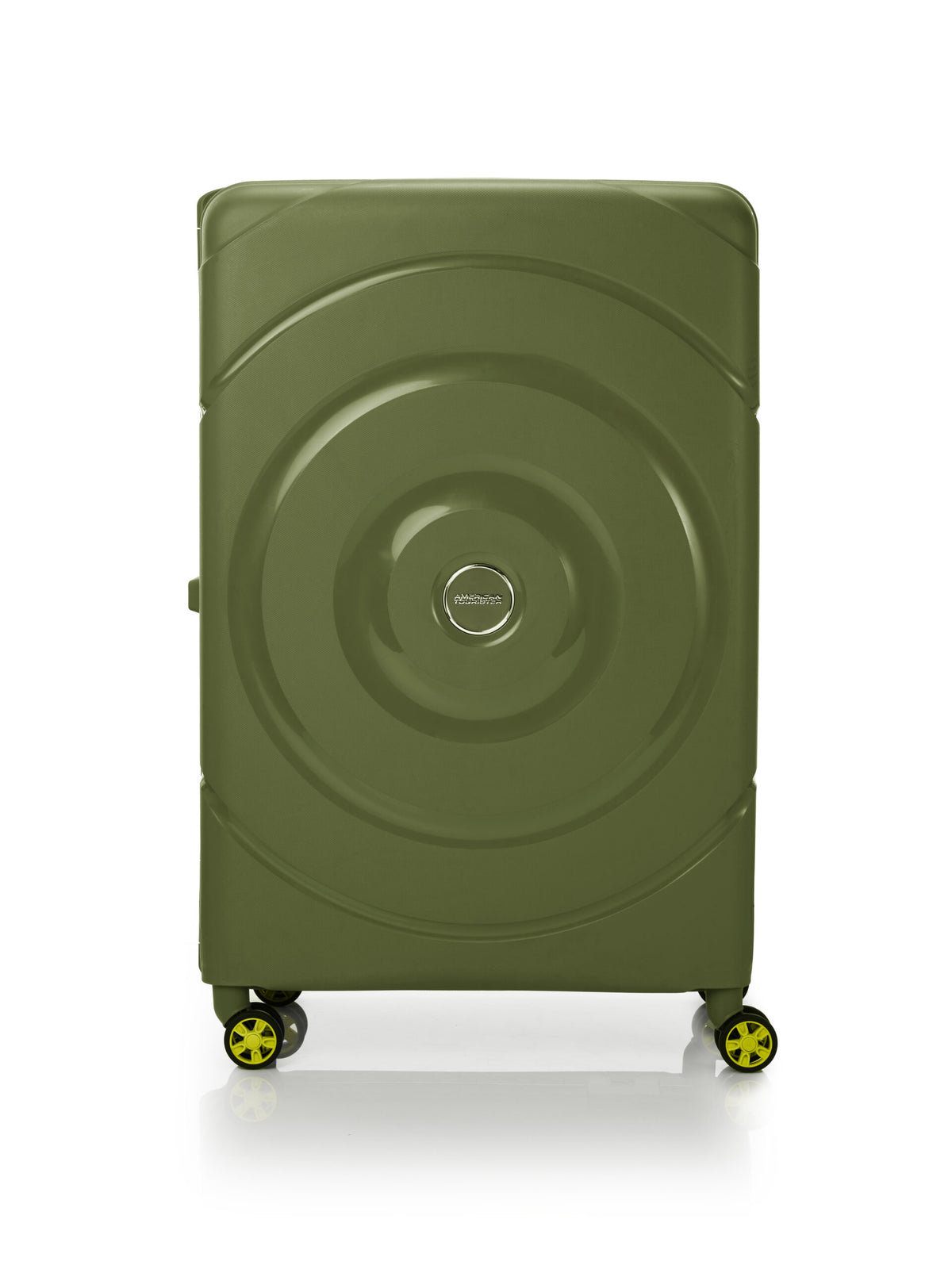 American Tourister Circurity 55cm Olive Green hard shell suitcase front view