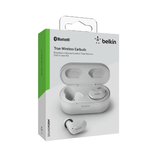 Belkin SoundForm True Wireless Earbuds - White - Red Rhino