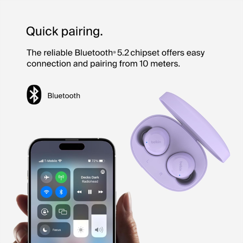 Belkin SoundForm Bolt True Wireless Earbuds - Lavender