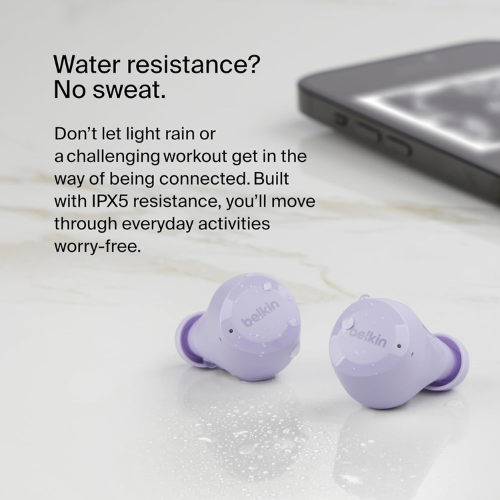 Belkin SoundForm Bolt True Wireless Earbuds - Lavender