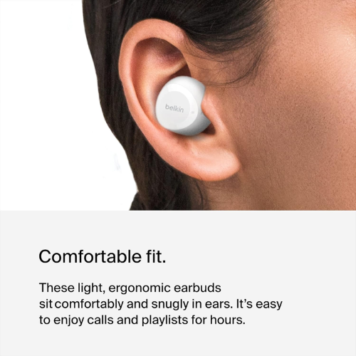 Belkin SoundForm Bolt True Wireless Earbuds - White - Red Rhino