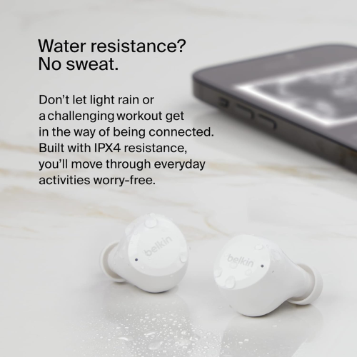 Belkin SoundForm Bolt True Wireless Earbuds - White - Red Rhino