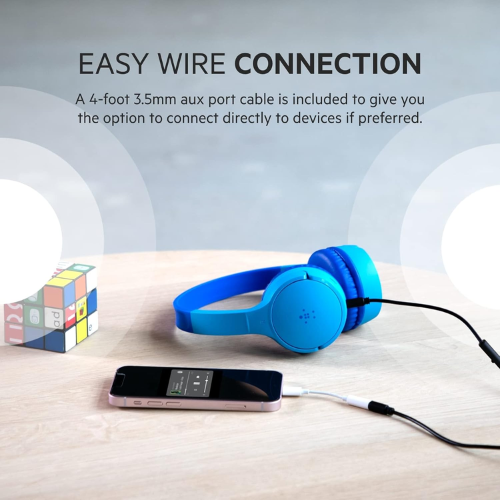 Belkin SoundForm Mini Wireless Headphones - Blue - Red Rhino