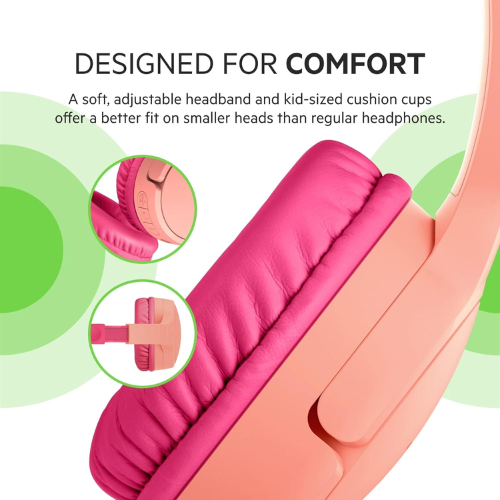 Belkin SoundForm Mini Wireless Headphones - Pink - Red Rhino