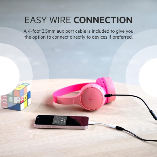 Belkin SoundForm Mini Wireless Headphones - Pink - Red Rhino