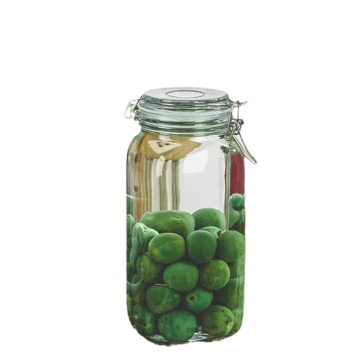 Bon Appetit Glass Jar with Air Tight Clamp Lid 4L - Red Rhino