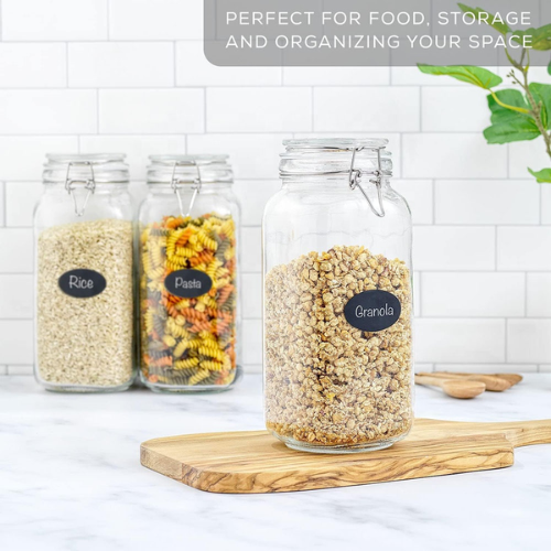 Bon Appetit Glass Jar with Air Tight Clamp Lid 4L - Red Rhino