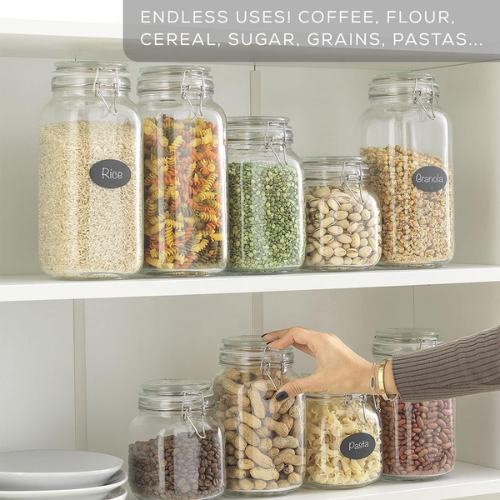 Bon Appetit Glass Jar with Air Tight Clamp Lid 4L - Red Rhino