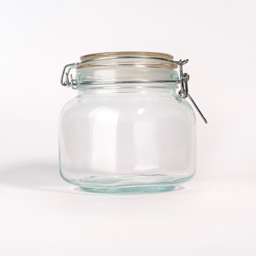 Bon Appetit Glass Jar with Air Tight Clamp Lid 4L - Red Rhino