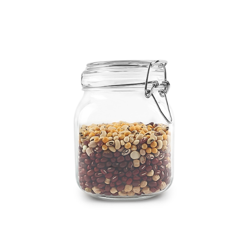Bon Appetit Glass Jar with Air Tight Clamp Lid 4L - Red Rhino