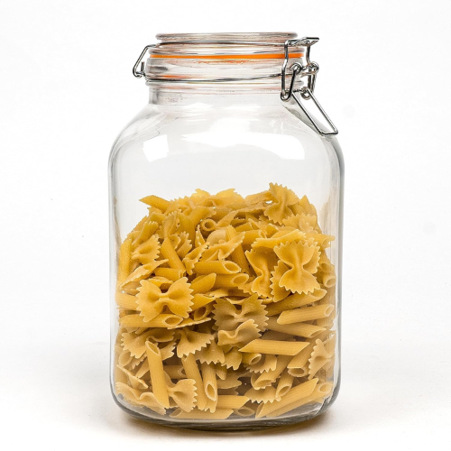 Bon Appetit Glass Jar with Air Tight Clamp Lid 3L - Red Rhino