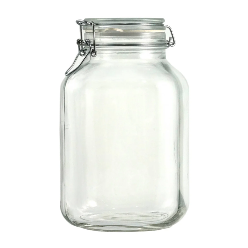 Bon Appetit Glass Jar with Air Tight Clamp Lid 4L - Red Rhino