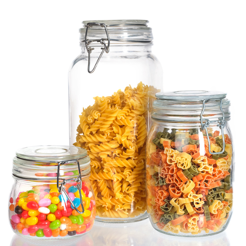 Bon Appetit Glass Jar with Air Tight Clamp Lid 4L - Red Rhino