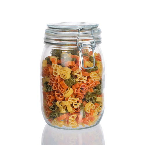 Bon Appetit Glass Jar with Air Tight Clamp Lid 4L - Red Rhino