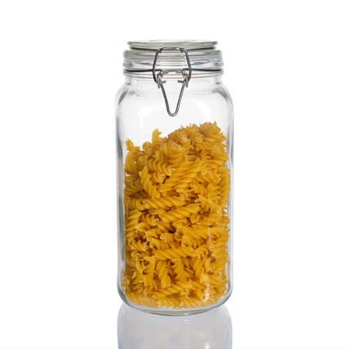 Bon Appetit Glass Jar with Air Tight Clamp Lid 2L - Red Rhino
