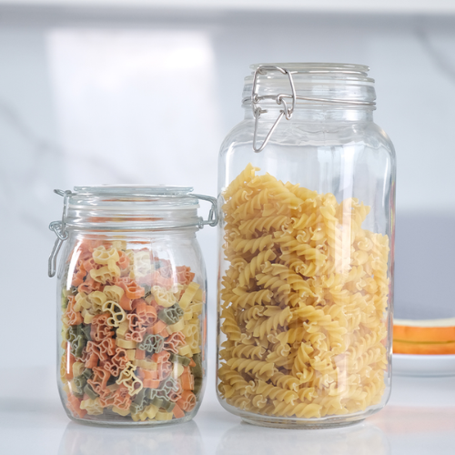 Bon Appetit Glass Jar with Air Tight Clamp Lid 4L - Red Rhino
