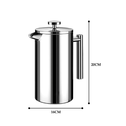 Bon Appetit 700mL Stainless Steel French Press Coffee & Tea Maker - Red Rhino