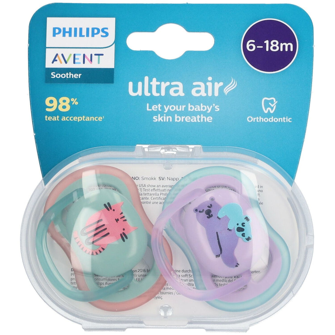 Philips Avent UltraAir Pacifier 6-18m - SCF085/18