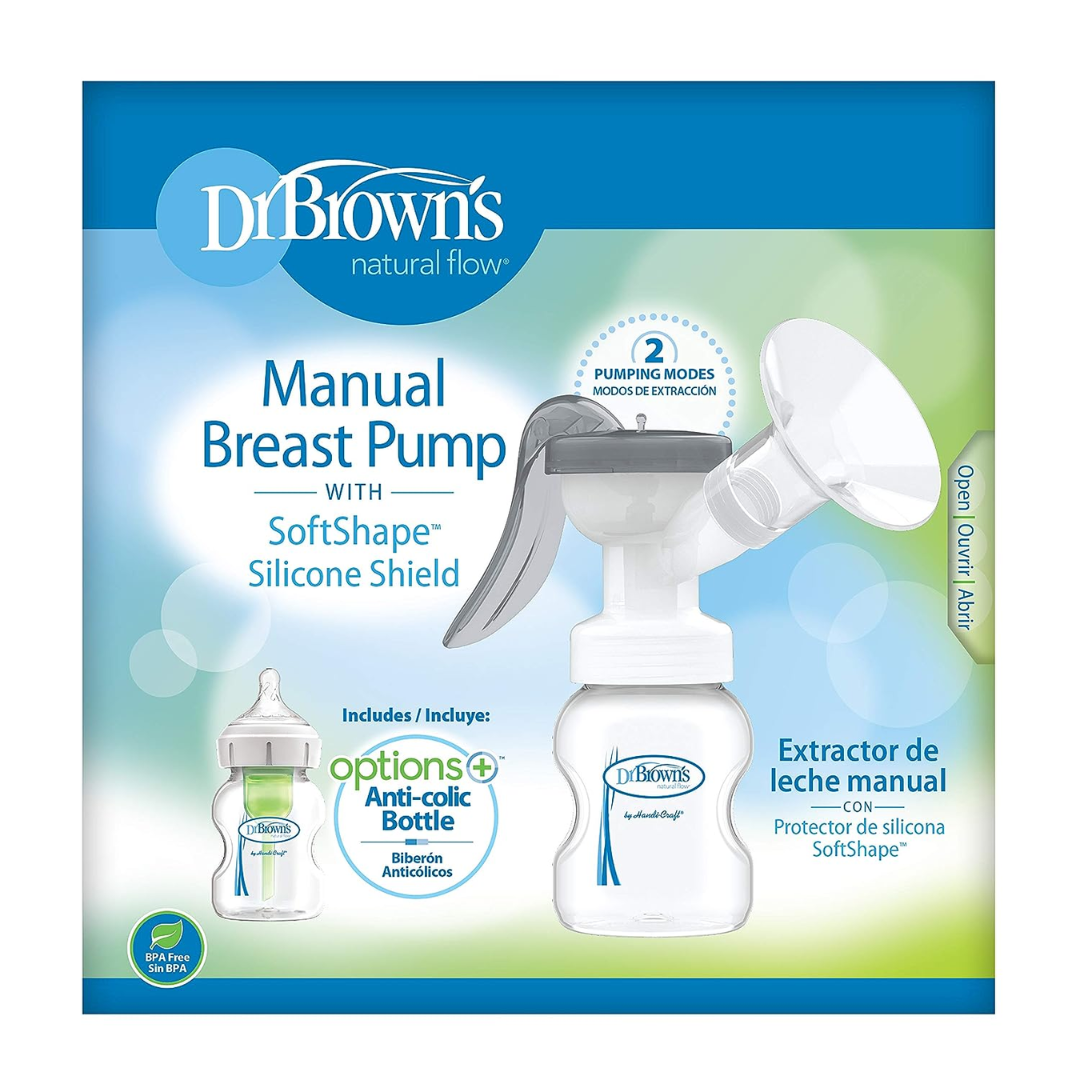 Dr. Brown's Manual Breast Pump with Soft shape Silicone Shield-BF102 - Red Rhino
