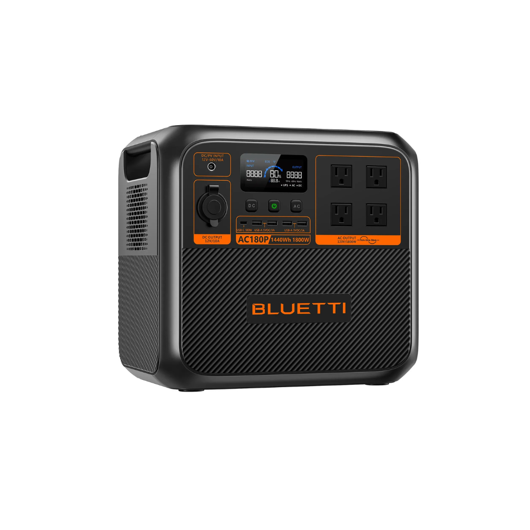 BLUETTI AC180P Solar Portable Power Station 1,800W 1,440Wh