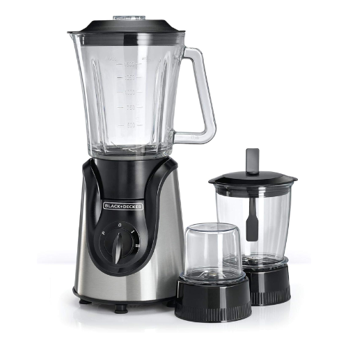 Black+Decker 600W 1.5L Glass Blender With Mill and Mincer BX600G-B5