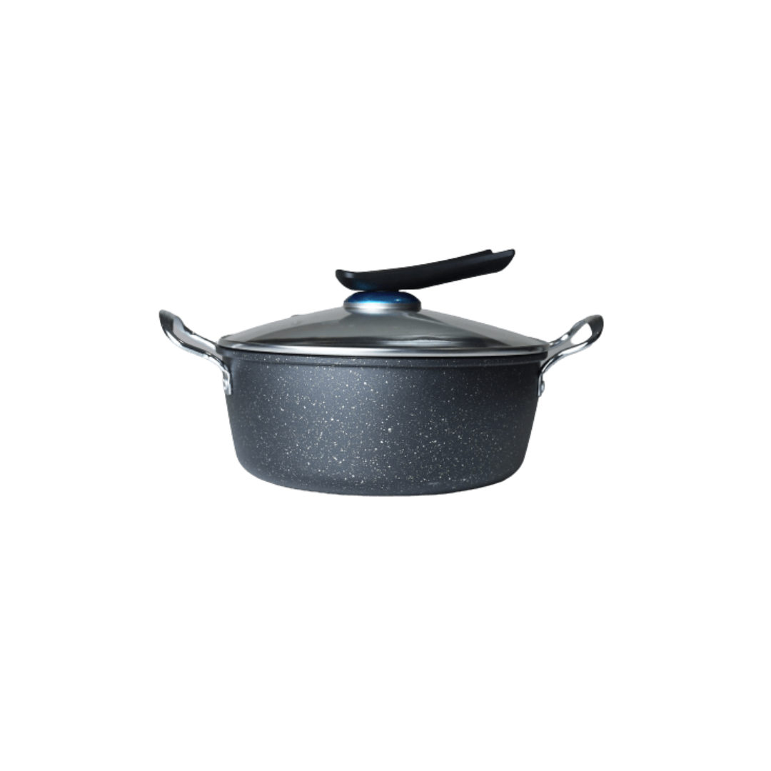 Bon Appetit 3pc Black Cookware Set Granite Finish HM-BA196 - Red Rhino