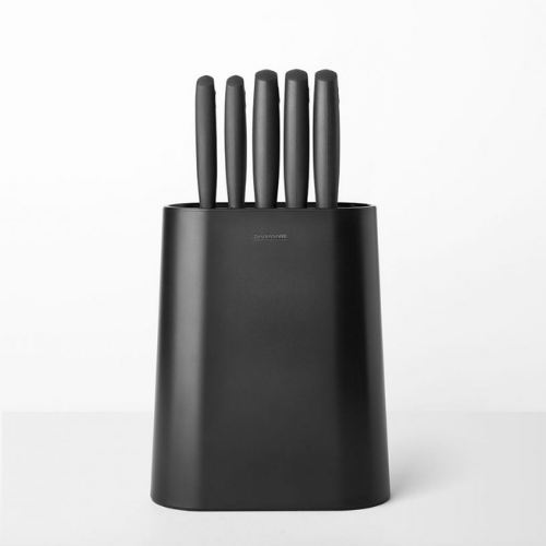 Brabantia Knife Block Plus Knives - Tasty+ - Dark Grey - Red Rhino