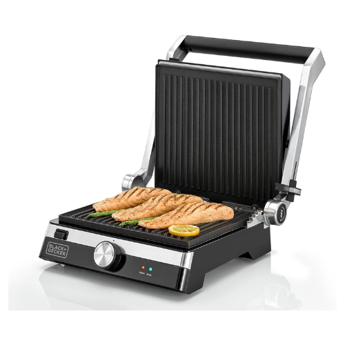 Black+Decker Lifestyle Series Contact Grill, Family Health Grill, 2000 Watts - Red Rhino
