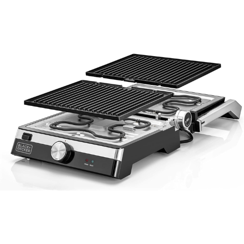 Black+Decker Lifestyle Series Contact Grill, Family Health Grill, 2000 Watts - Red Rhino