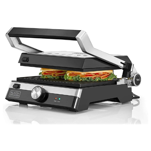 Black+Decker Lifestyle Series Contact Grill, Family Health Grill, 2000 Watts - Red Rhino