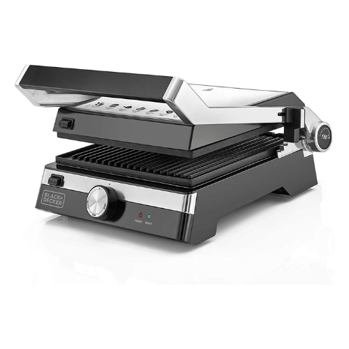 Black+Decker Lifestyle Series Contact Grill, Family Health Grill, 2000 Watts - Red Rhino