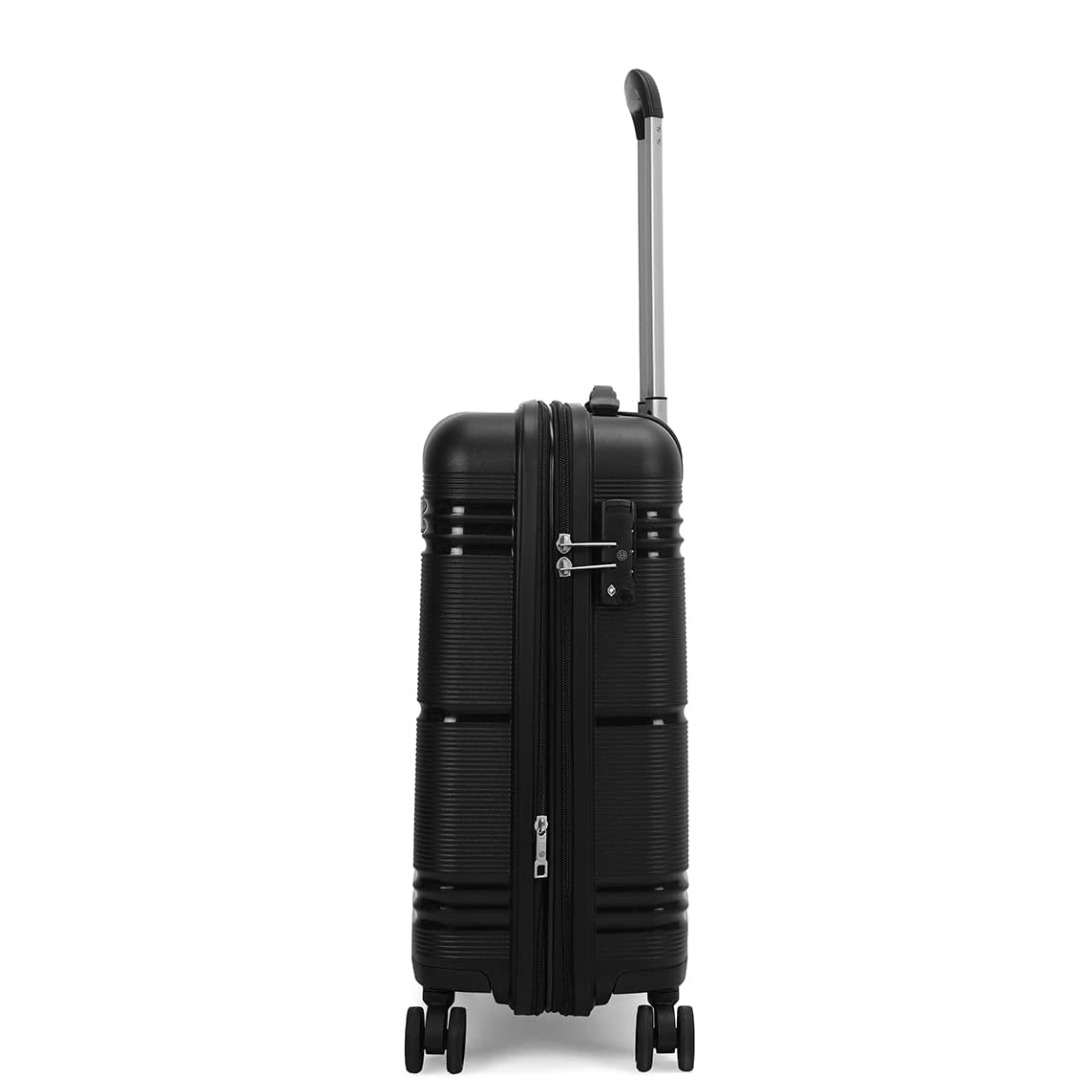 Carlton Focus Plus black suitcase, side view
