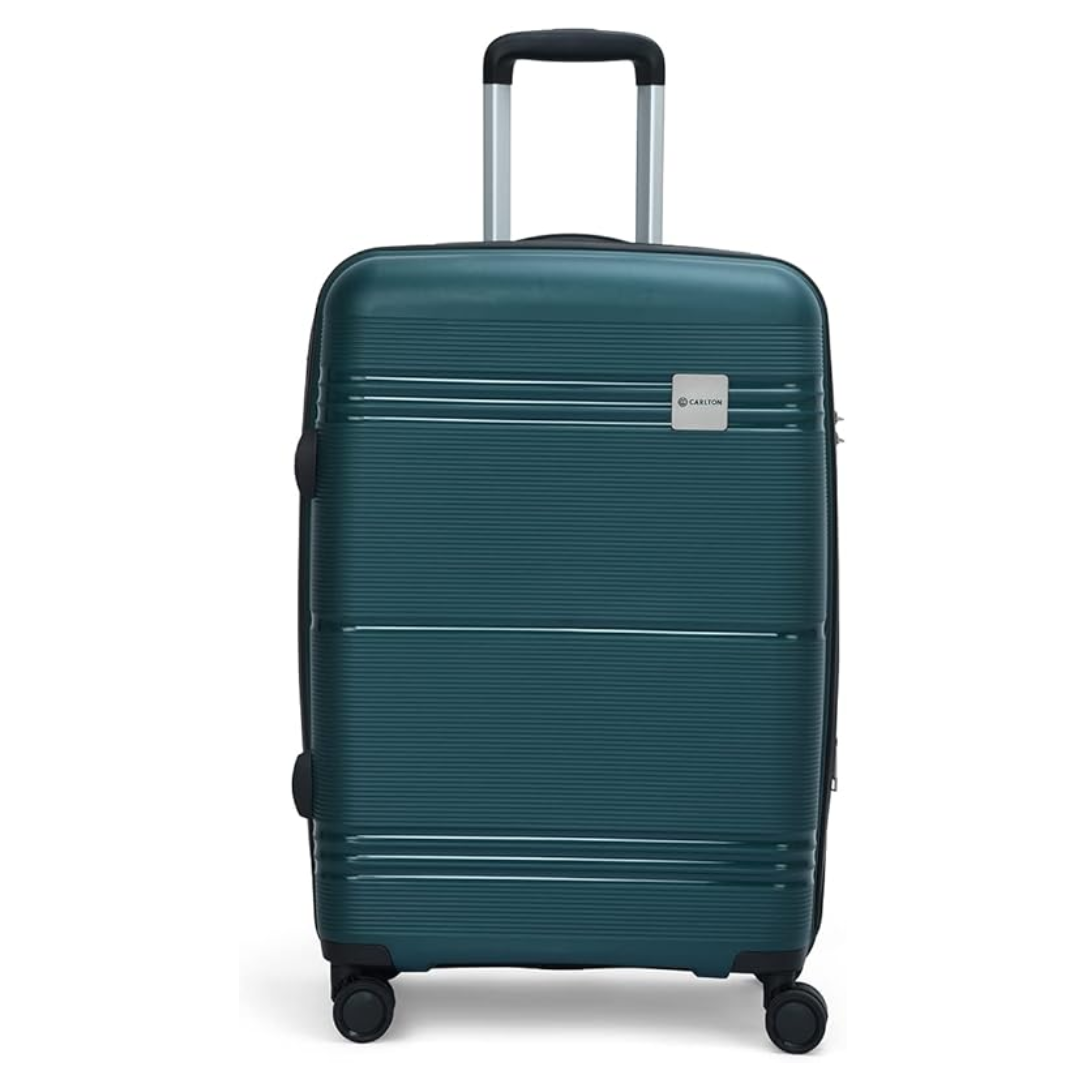 Carlton Focus Plus green eight-wheel suitcase, front view