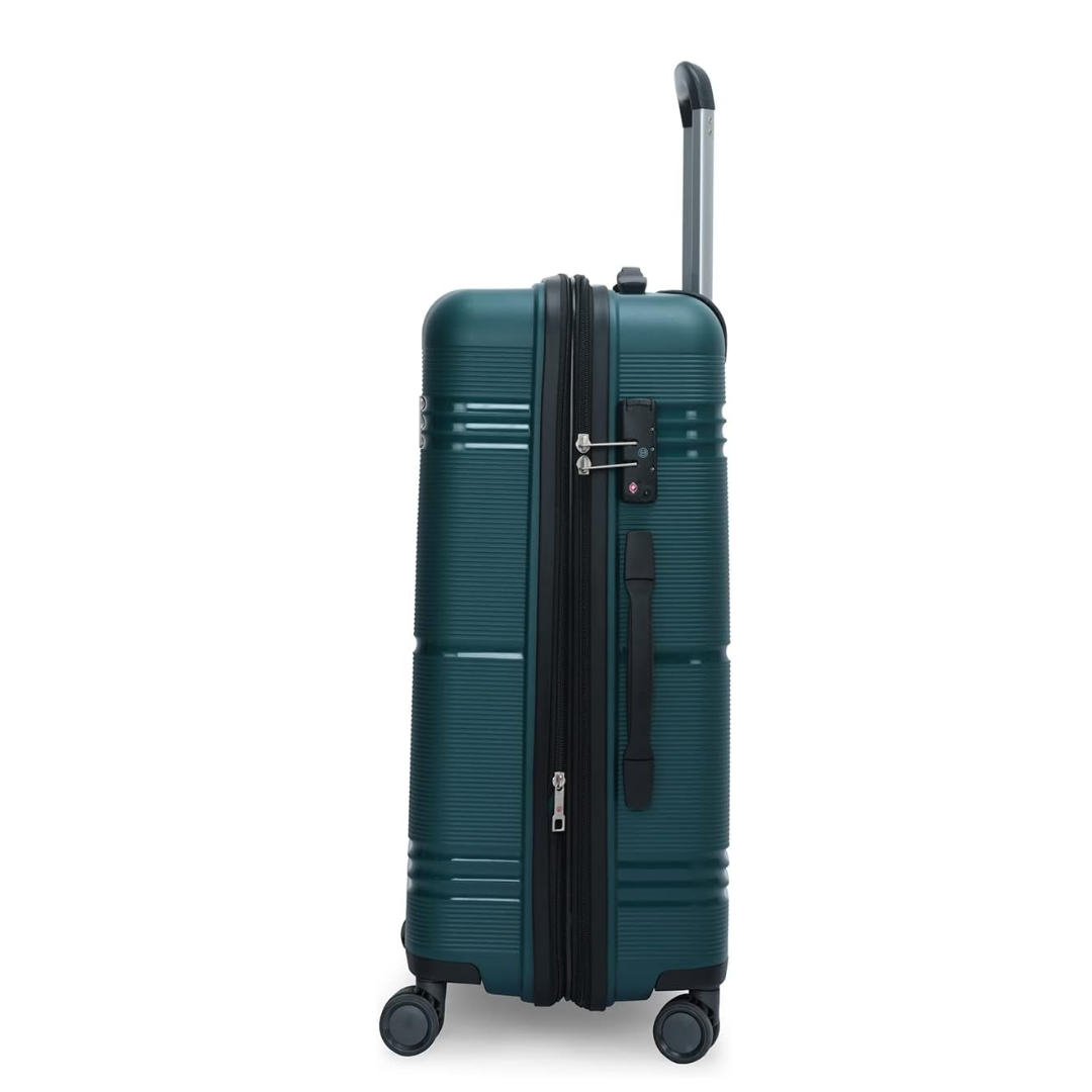 Carlton Focus Plus green suitcase, side view