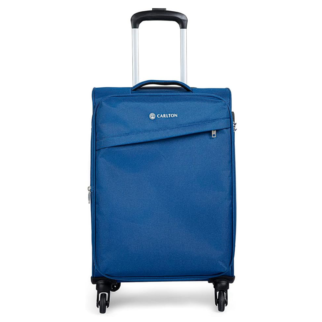 Carlton Lords blue four-wheel suitcase, front view