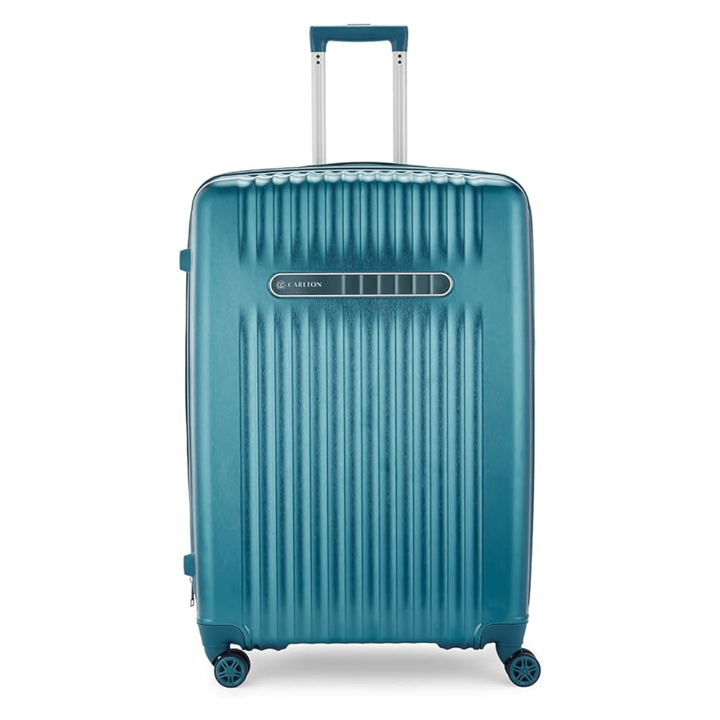 Carlton Meridian dark teal eight-wheel suitcase, front view