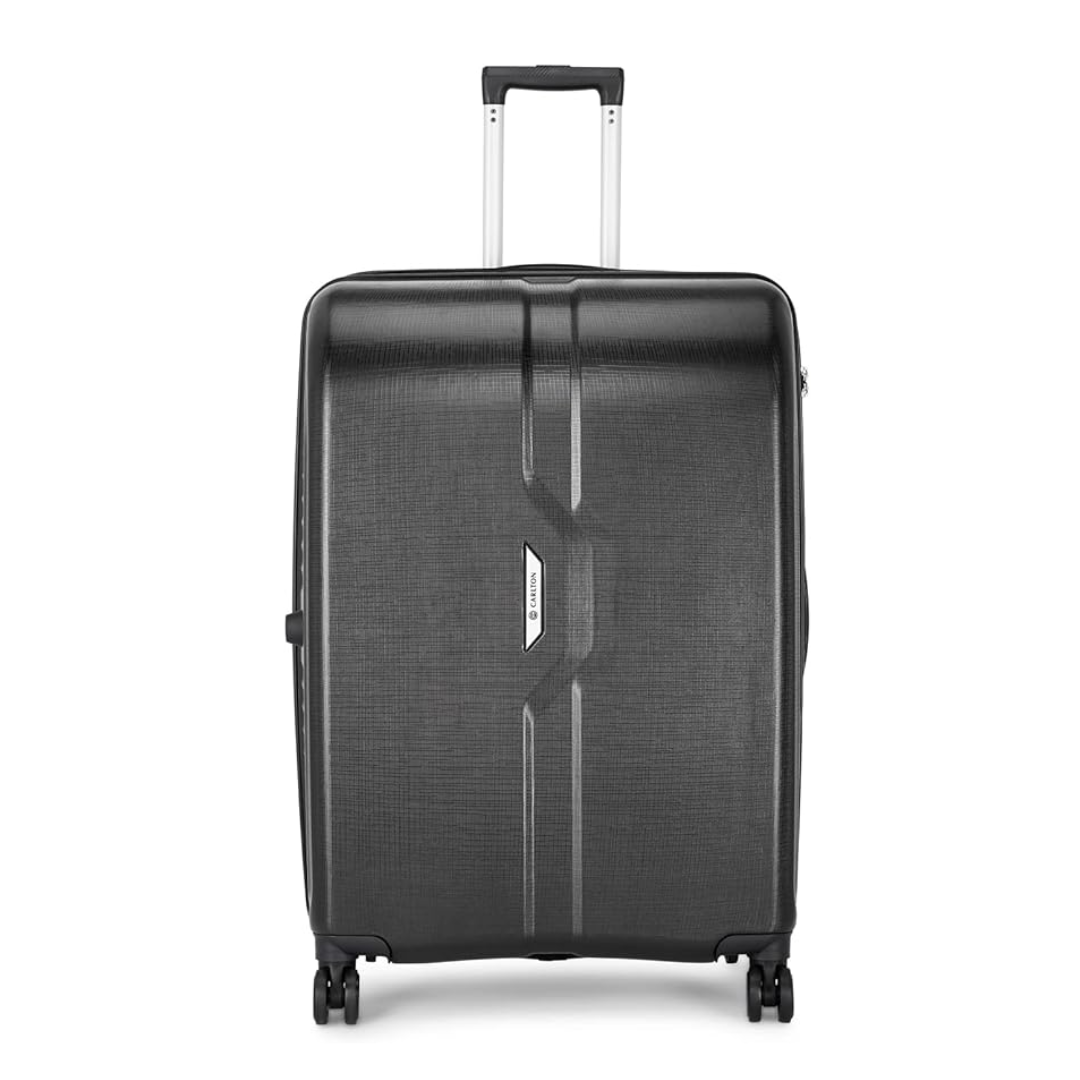 Carlton Oslo black eight-wheel suitcase, front view