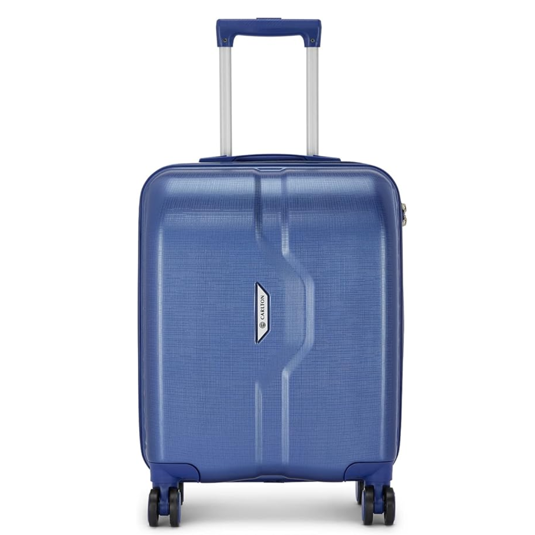 Carlton Oslo cobalt eight-wheel suitcase, front view