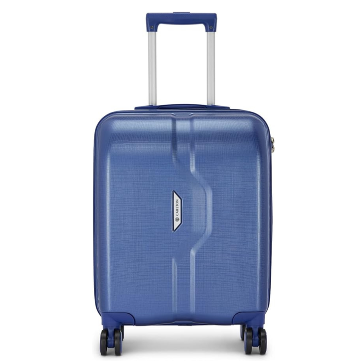 Carlton Oslo cobalt eight-wheel suitcase, front view