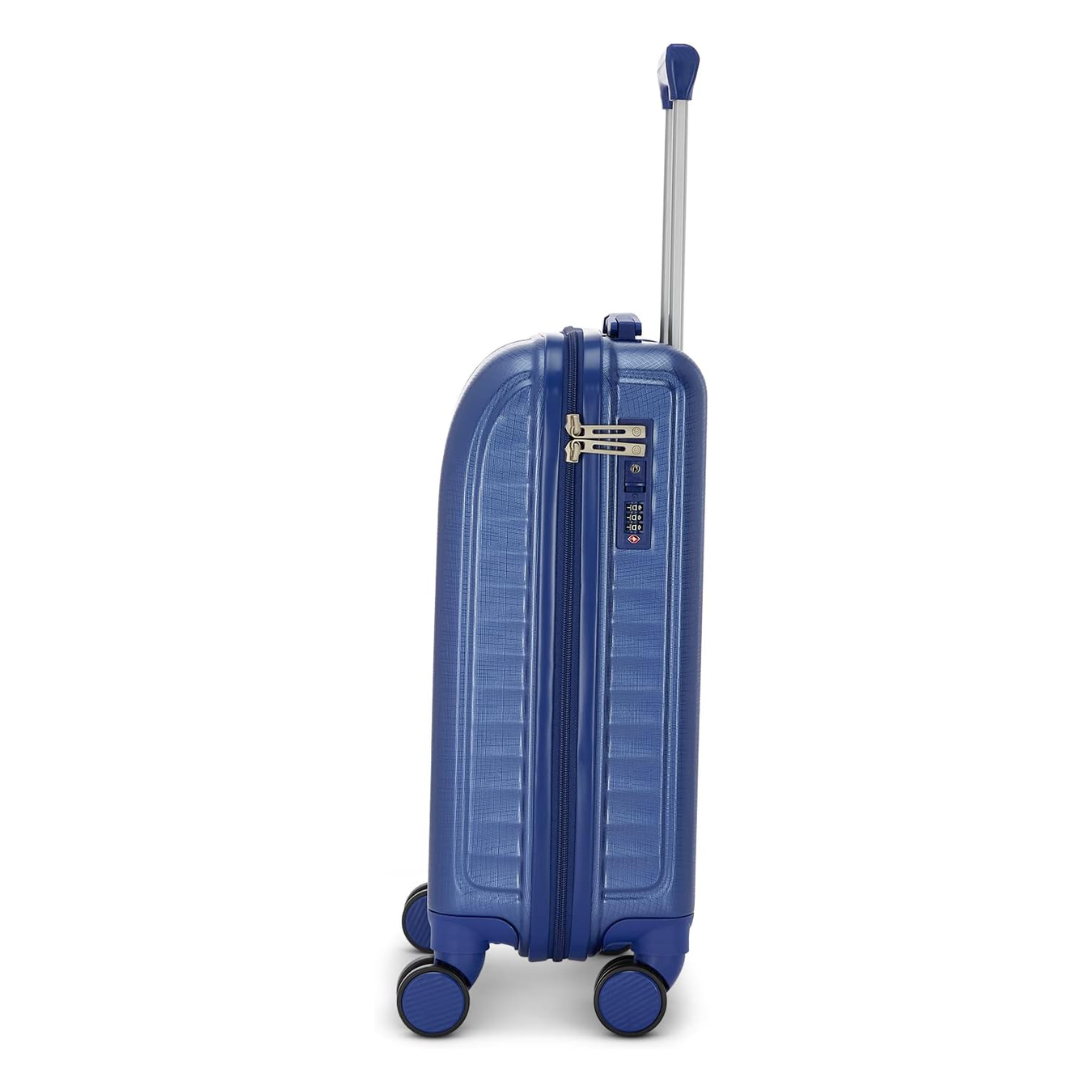 Carlton Oslo cobalt suitcase, side view