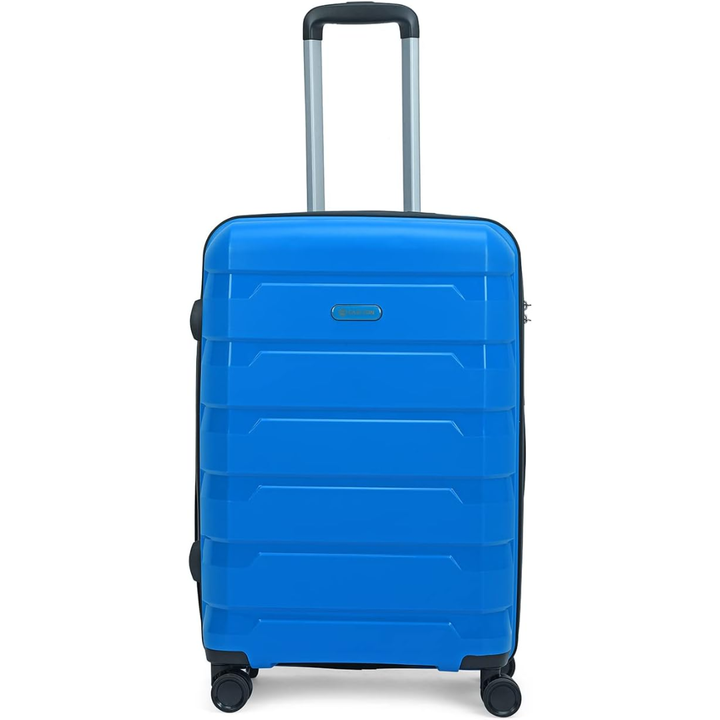 Carlton Porto Plus blue eight-wheel suitcase, front view