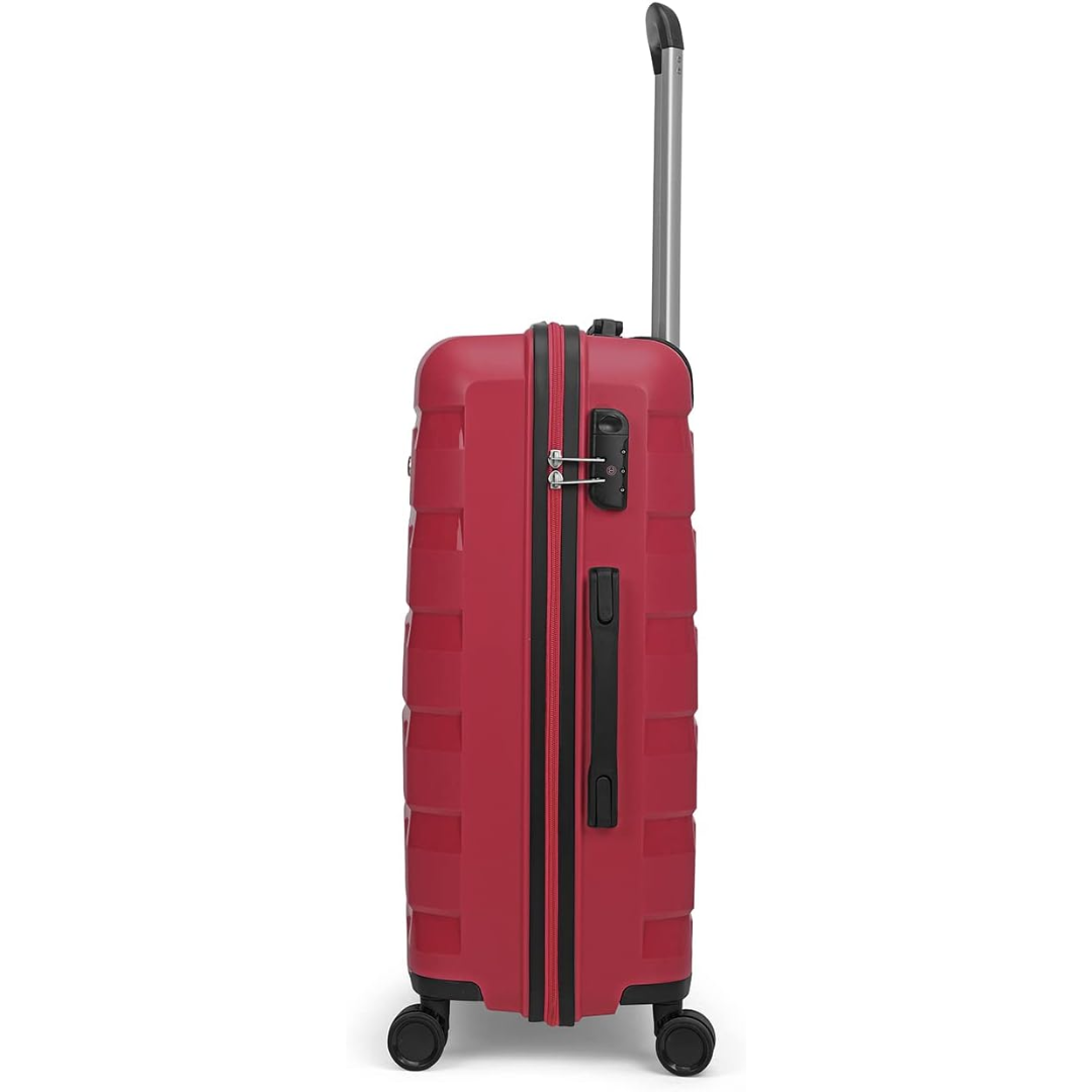 Carlton Porto Plus maroon suitcase, side view