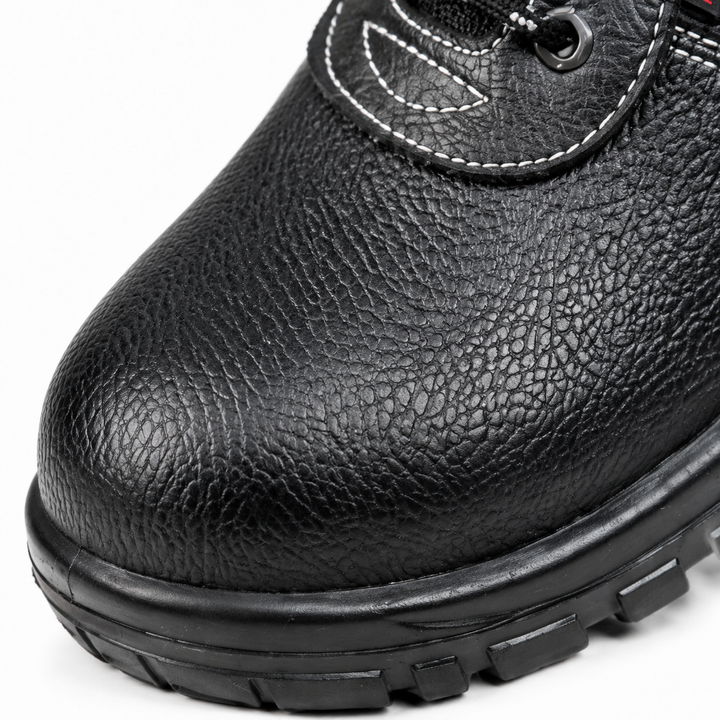 Hunter Genuine Leather Steel Toe Safety Boot with Steel Midsole – Black