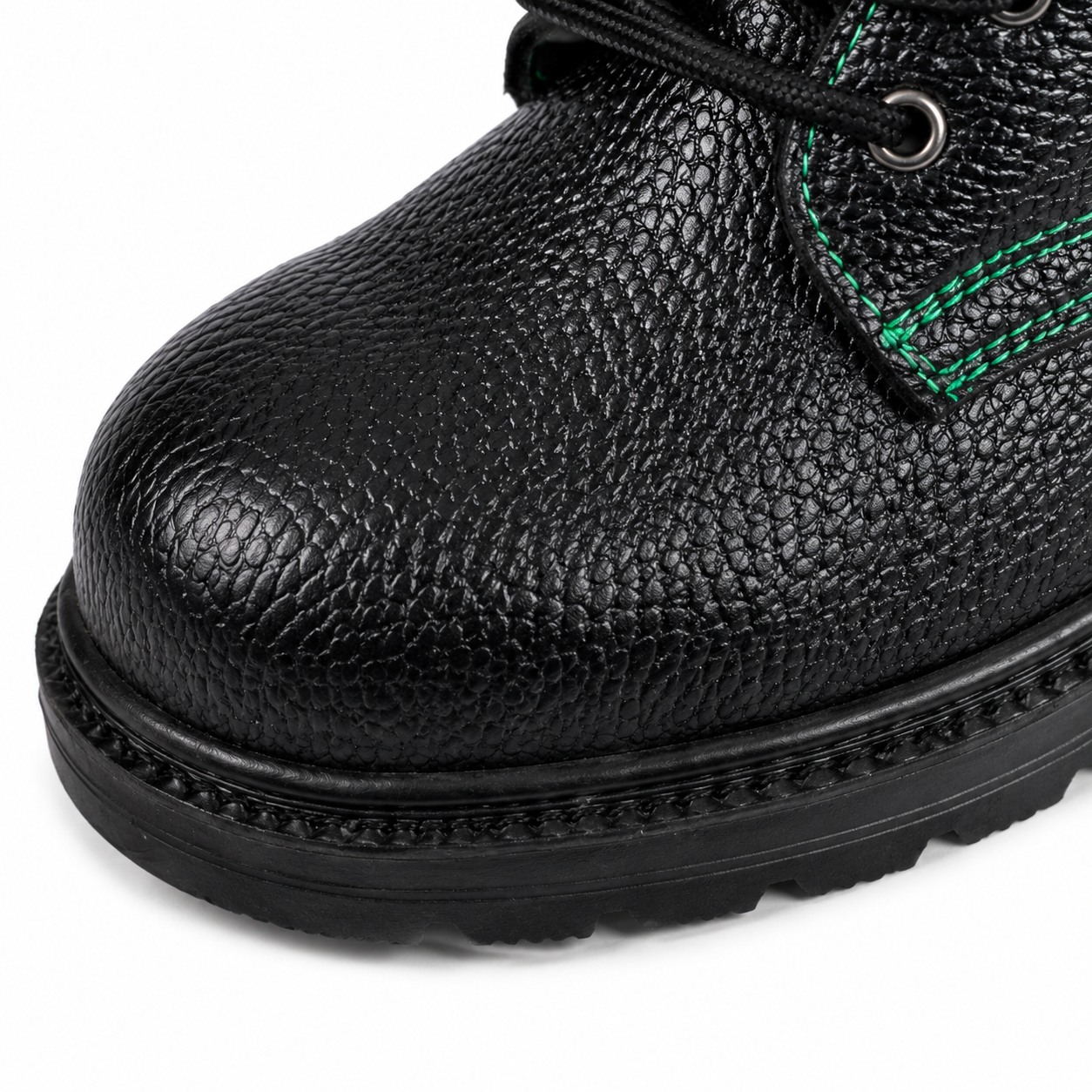 Safeshoe Genuine Leather Steel Toe Safety Shoe with Steel Midsole & Rubber Sole – Black
