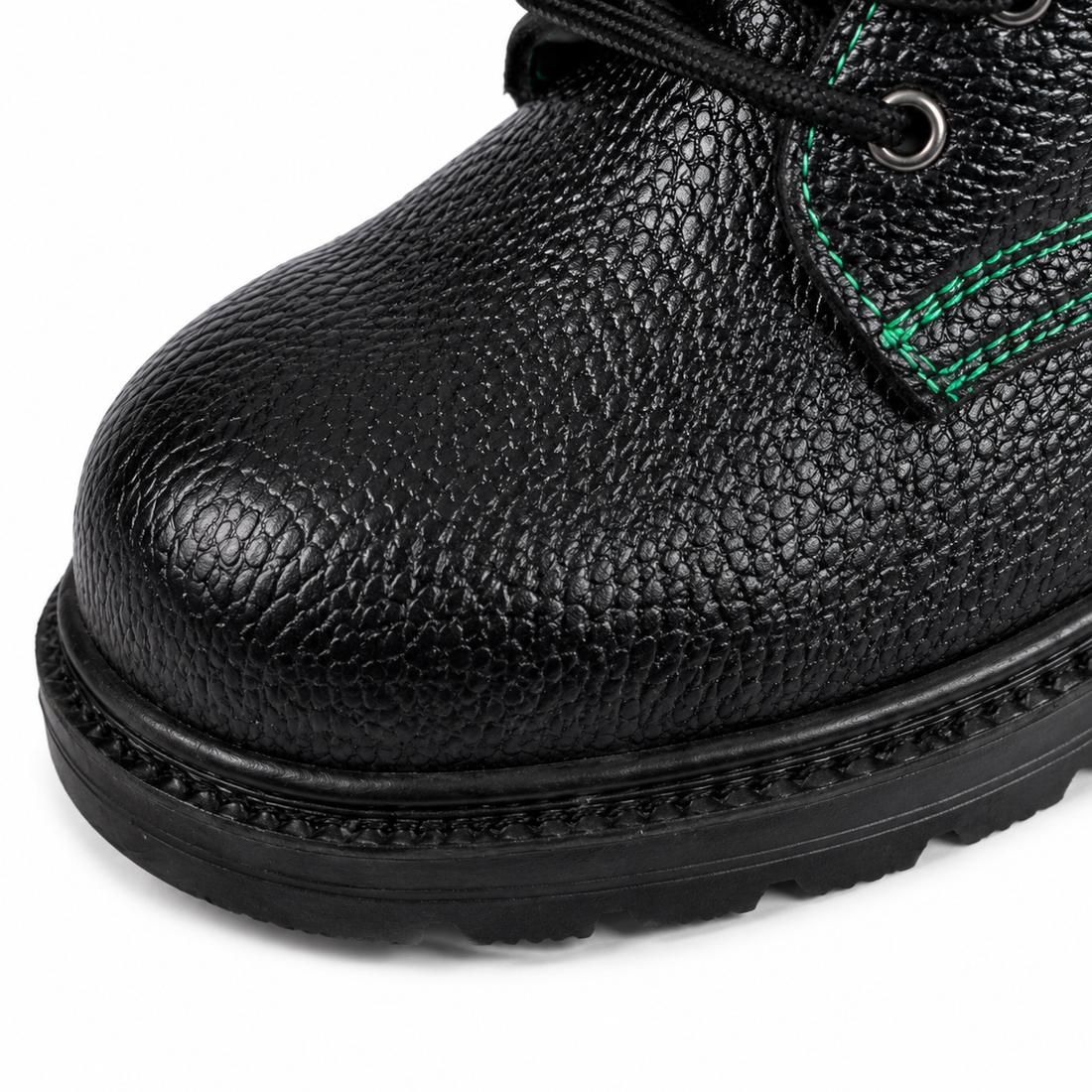 Safeshoe Genuine Leather Steel Toe Safety Shoe with Steel Midsole & Rubber Sole – Black